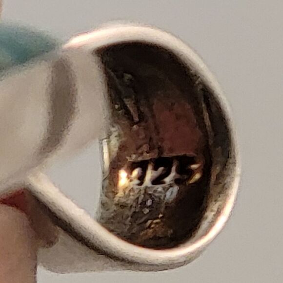 Sterling Amazonite Rounded Rectangle Pendant - Picture 5 of 5